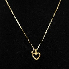 VTG 1/20 14K Gold Filled and 925 Sterling Silver Dainty Heart Pendant Necklace