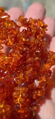 Natural Amber Beads Polished Nuggets Double Strand Necklace 23.3 Grams 36″ Long