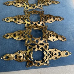 Old Stock Jewelry Making Finding Filigree Pin Base Gold Tone 10 New old Vintage