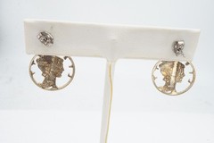 Vintage Carved Mercury Silver Dimes Earrings