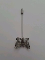 Butterfly Stick Pin Filgaree Silver Color