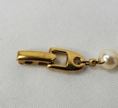 Vintage Napier Necklace Faux Pearl Gold Beads Accents Statement Art Deco Signed