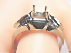Antique Art Deco Setting 20K White Gold Mounting Hold 6 MM Ring Size 8 UK-P