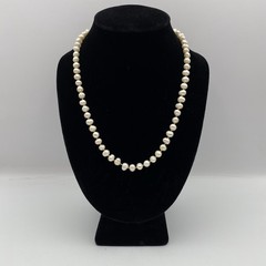 Vintage Freshwater Irregular Baroque Drop Pearl Necklace 20″ 6mm Round Box Clasp