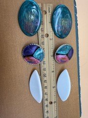 Vintage 1980s 1990s Enamel Earrings Lot Pierced Red Blue Statement – Lot of 5