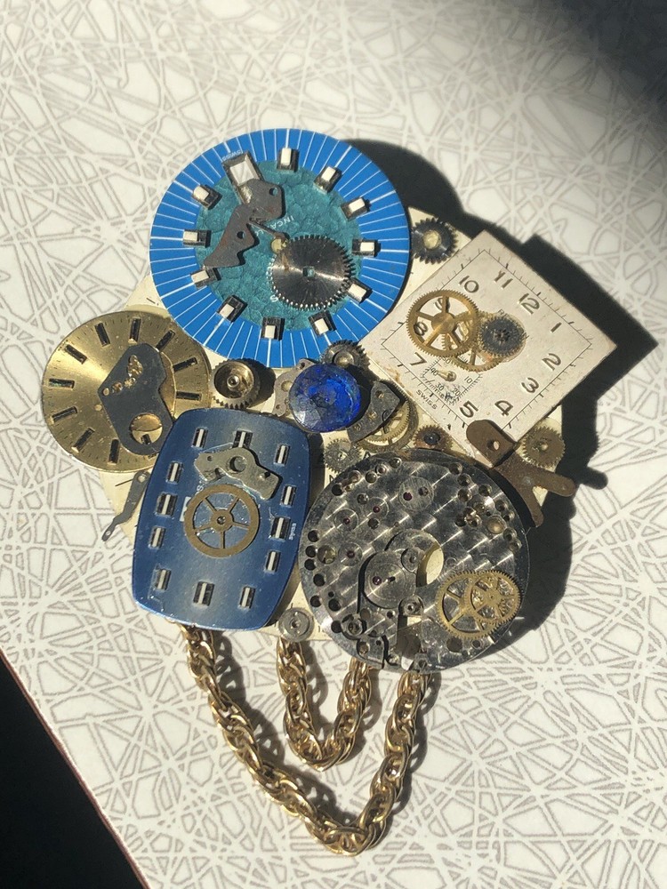 Bag Pin/Clothes Pin With Blue Stone and Watch Accessories