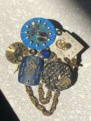Bag Pin/Clothes Pin With Blue Stone and Watch Accessories