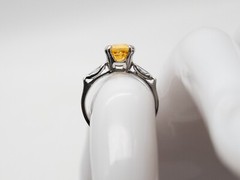Vintage 1940s $5000 2.30ct Natural Yellow Sapphire VS G Diamond Platinum Ring