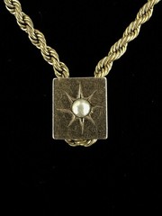 Antique Victorian 14k Gold Pearl Slide Gold Filled Chain Necklace 24”