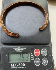 VTG. Marked SOLID COPPER Etched Cuff Bracelet 6 1/4″ Southwestern 15 grams
