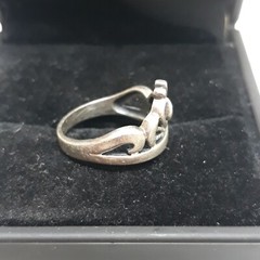 Vintage Heart Tiara Crown Ring 925 Sterling Silver 3mm Wide Band Size 5.25 3.3g