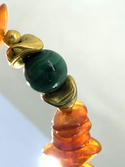 Genuine Natural Amber Stones Cognac Honey Color Beaded Necklace W/Other Stones