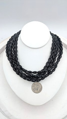 Vintage JAY KING Cherry Amber Beaded Necklace Sterling Silver Multi Strand