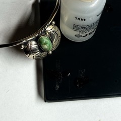 Vintage Silver Southwestern Style Green Turquoise Handmade Cuff Bracelet