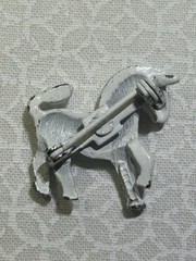 Vintage Signed Gerry’s ZEBRA Pin Brooch Black & White Enamel
