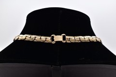 Vintage Flower Collar Choker Necklace Green Rhinestone Crystal Gold Chunky BinBN