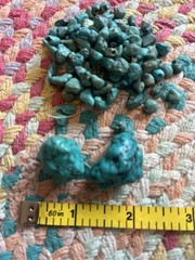 Two Large, Genuine Turquoise Nuggets And Lot Of Smaller Beads