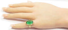 Antique French 1920’s Green Stone 13KY Ring Size 5.5 UK-K1/2 9.26Ct Art Deco