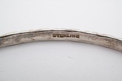 Vintage Sterling Silver 925 Bangle Bracelet 8″ Textured A5