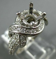 ESTATE WIDE 1.03CT DIAMOND 14KT WHITE GOLD 3D SEMI MOUNT ENGAGEMENT RING #3056