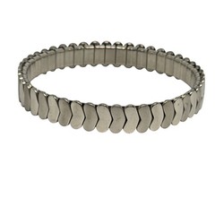 Vintage Silver Tone Stretch Bracelet Expandable Link Bracelet Retro Minimalist
