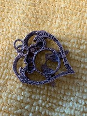 Vintage 1981 Franklin Mint 925 Sterling Silver Ruby Lovebirds Heart Pendant FM81