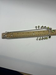 VTG Sterling Silver Assorted Shape/Size Bezel Set Peridot Fringe Necklace