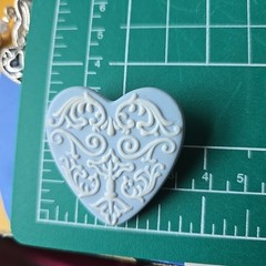 New Vintage Wedgwood Jasperware Blue /White Porcelain heart Pin brooch
