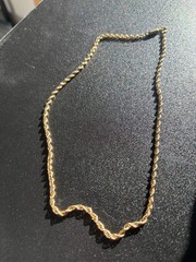 Vintage Krementz Gold Overlay Rope Chain Necklace 18” Classic Barrel Clasp