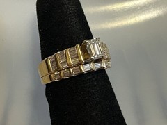 Vintage 1 Piece 14k Gold Diamond Wedding Band/Engagement Ring Sz 6 Custom Design