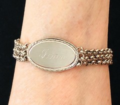Speidel Joan ID Identity Cursive Name Bracelet Vintage Signed Jewelry Gift 7”