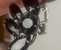 VTG D&E Juliana Black/Jet Glass Rhinestone 5 Link Bracelet 7″ MCM Timeless