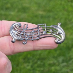 Antique Musical Notes Brooch Sterling silver Art Deco Jewelry Musician gift 5 g