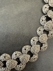 Vintage Silver Toned Necklace with Marcasite Stones Antique 20”
