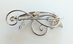 Beautiful Vintage Signed Van Dell Sterling Silver Filigree Flower Pin Brooch