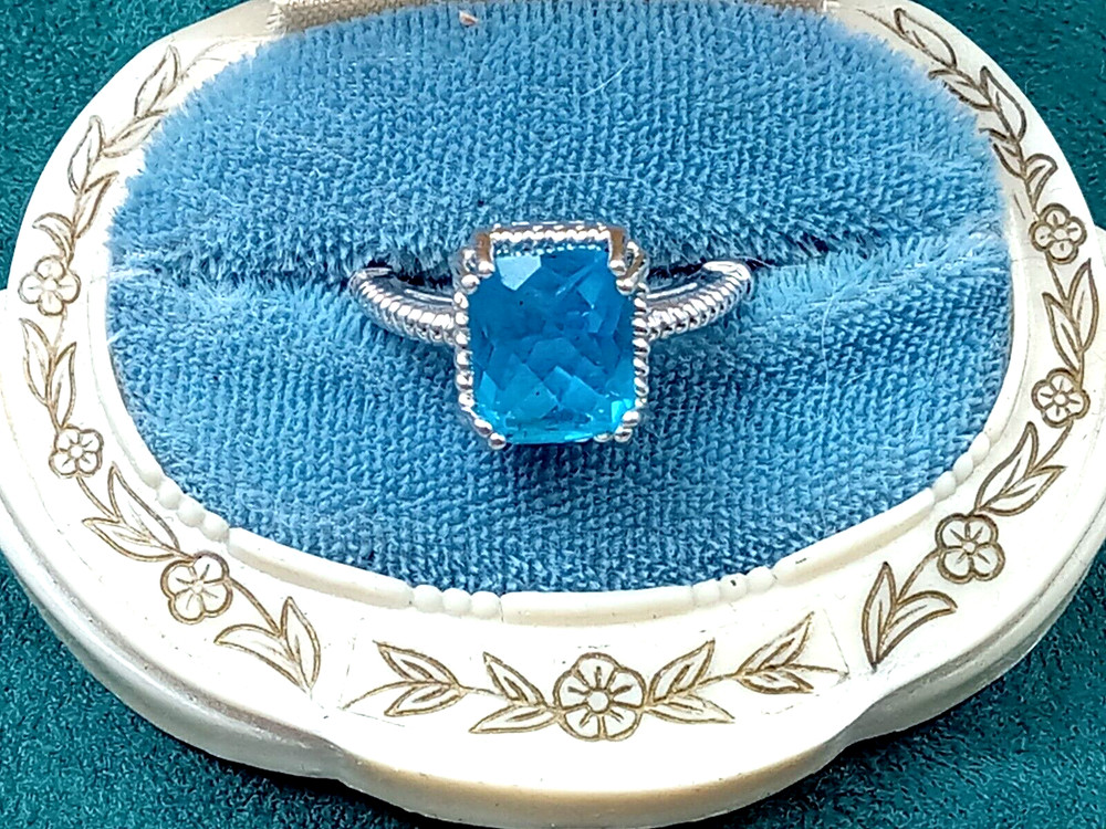 Sterling Silver London Blue Topaz Ring – Size 8.75