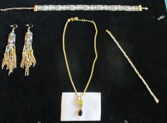 Vintage Estate Costume Jewelry Lot MONET necklace Loom chocker earrings set more