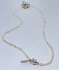 Vintage Creamy Pearls Irregular Baroque Freshwater Pearls Center 925 Hangtag 16”