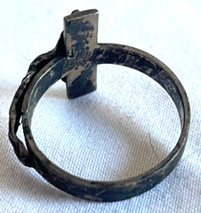 VINTAGE STERLING SILVER CRUCIFIX RING SIZE 9 – FREE SHIP