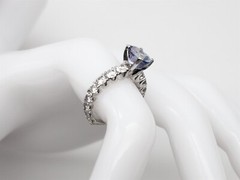 Designer $9000 4ct Natural Tanzanite VS G Diamond 18k White Gold Wedding Ring