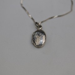 Engraved Locket Pendant Necklace Sterling Silver