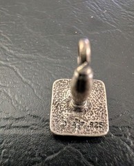 Vintage Small Sterling Hand Held Rubber Stamp Charm says “I Love You” it works