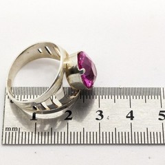 Vintage Luxury Soviet RING Silver⭐️875 with Big Bright Ruby -10.5US (20mm) | #77
