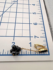 Vintage Krementz Faux Baroque Pearl & Black Bead Lariat Necklace with earrings