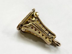Antique Gold Filled Charm Watch Fob Pendant Openwork Small Size