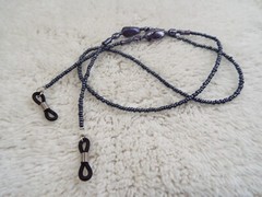 Purple Blue Bead Eyeglass Holder Necklace (A54)