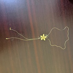 Stunning Gold Tone Bolo Lariat Style Necklace W/ Gold Roses & Mesh In EUC