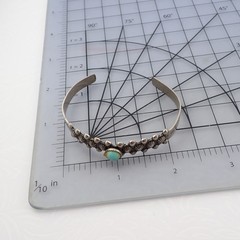 VTG Souvenir Southwestern Concho Turquoise Nickel Silver 6 1/2″ Cuff Bracelet
