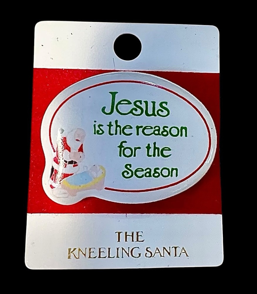 Vintage Tis The Reason For The Season The Kneeling Santa Brooch Roman, Inc.