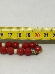 Antique Natural Red&White Coral Beads Necklace